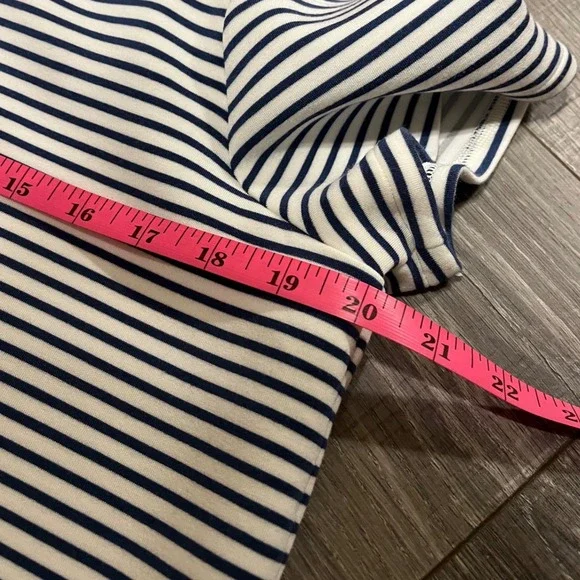 SPANX AirEssentials Nautical Casual Stretchy Navy Striped Maxi T Shirt Dress L - Picture 4 of 8